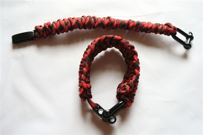 Paracord Survival Bracelet - Red and Black